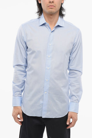 Camicia in Popeline di Cotone con Collo Francese