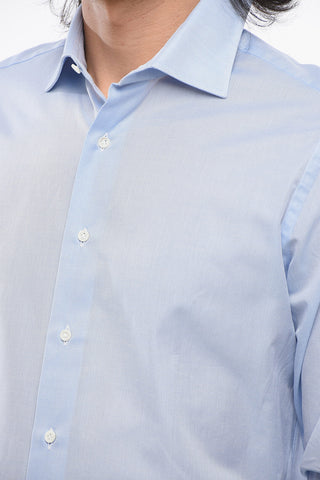 Camicia in Popeline di Cotone con Collo Francese