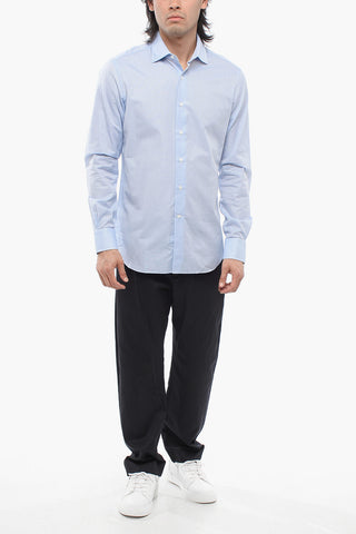 Camicia in Popeline di Cotone con Collo Francese