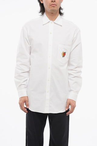 Solid-Color Shirt with Embroidered Pocket