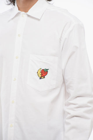 Solid-Color Shirt with Embroidered Pocket