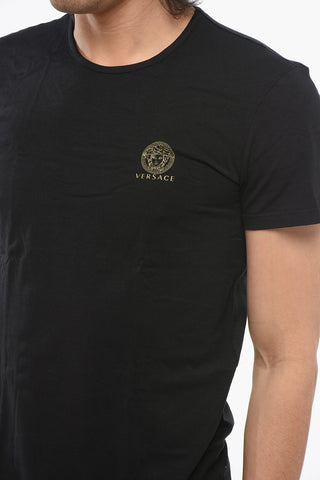 Cotton TOPEKA 2 Pairs of Crew-neck T-shirt Set with Printed Medusa