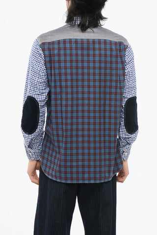 Gingham Patterned Shirt with Patches