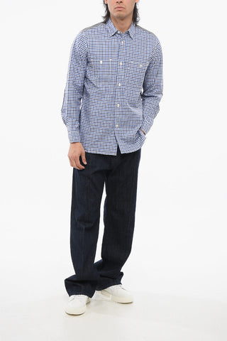Gingham Patterned Shirt with Patches