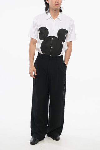 Viscose Blend Cargo Pants with Adjustable Ankle