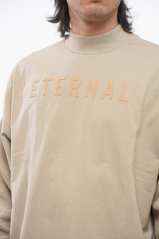 Crew Neck ETERNAL T-Shirt with Cuffs and Flocked Logo