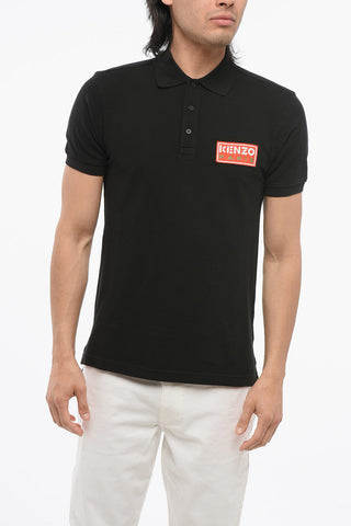 Polo in Cotone Piquet con Logo in Applicazione