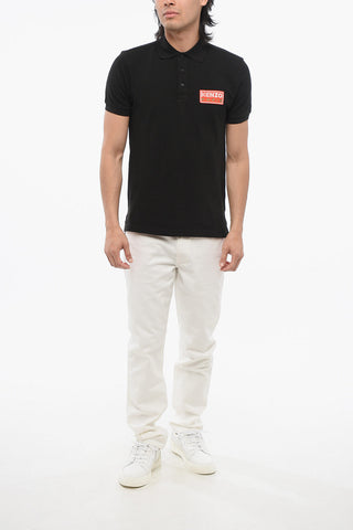 Polo in Cotone Piquet con Logo in Applicazione