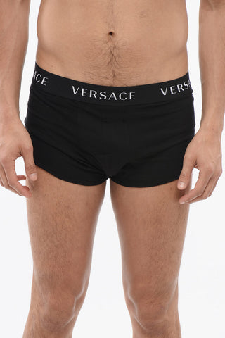 Stretch Cotton Brief with Logoed Waist Band