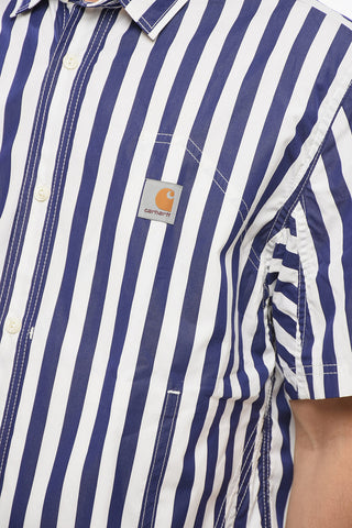 JW X CARHARTT Awning-Striped Cotton Shirt
