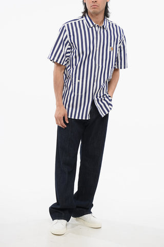 JW X CARHARTT Awning-Striped Cotton Shirt