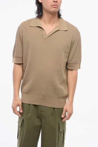 Knitted Cotton Buttonless Polo