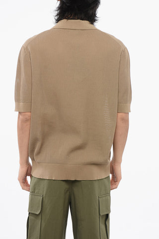 Knitted Cotton Buttonless Polo