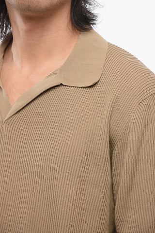 Knitted Cotton Buttonless Polo