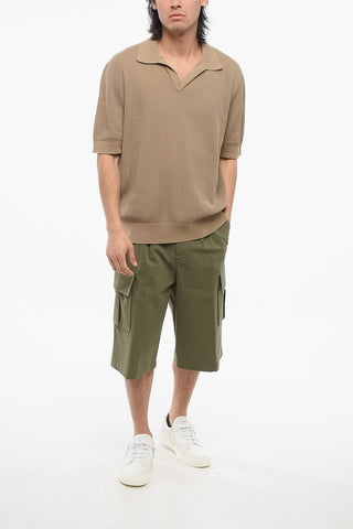 Knitted Cotton Buttonless Polo