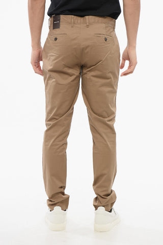 Stretch Cotton Skinny Fit Chinos Pants with Belt Loops