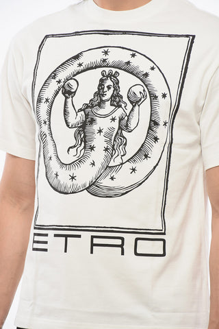 Baumwoll-T-Shirt mit Rundhalsausschnitt und Frontprint
