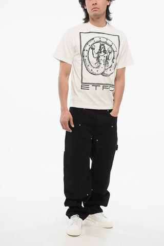 Baumwoll-T-Shirt mit Rundhalsausschnitt und Frontprint