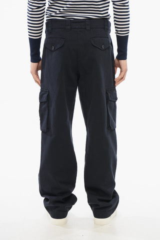Pantaloni Cargo in Cotone Twill con Passanti