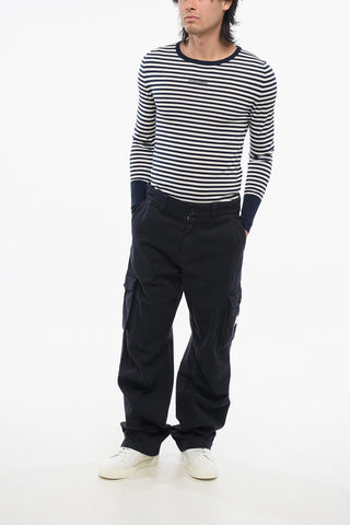 Pantaloni Cargo in Cotone Twill con Passanti