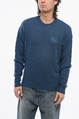 Cashmere Cable-Knit Crewneck Sweater
