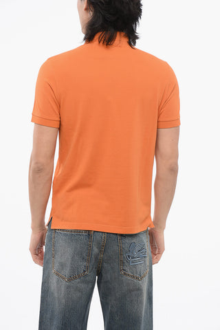 Polo in Cotone Stretch con Logo in Applicazione