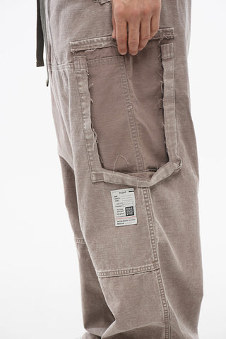 Cotton Cargo Pants with Lived-in Design