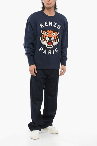 Felpa Girocollo LUCKY TIGER con Ricamo Frontale