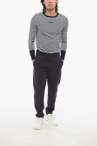 Joggers in Cotone Felpato con Pince Frontale