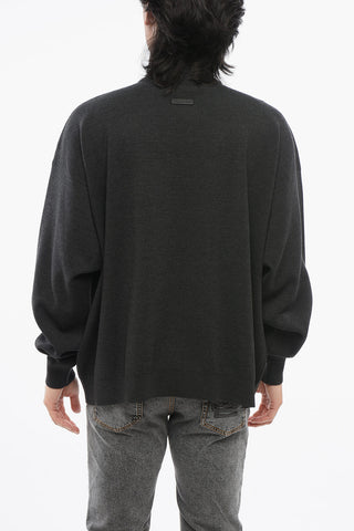 Pullover a Collo Alto in Lana Vergine