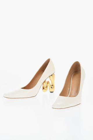 Leather LETTER Pumps With Statement Heel 10 cm