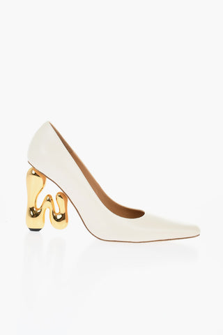 Leather LETTER Pumps With Statement Heel 10 cm