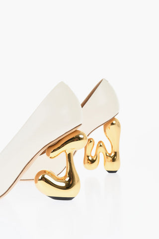 Leather LETTER Pumps With Statement Heel 10 cm