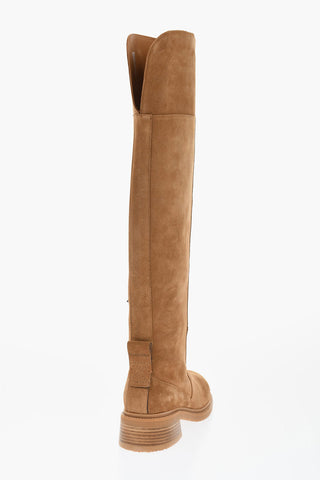 Suede Thigh-High Boots Heel 5 cm