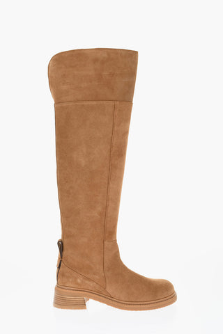 Suede Thigh-High Boots Heel 5 cm