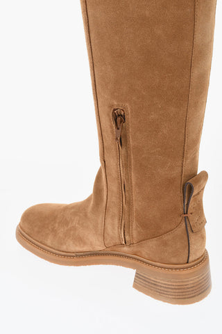 Suede Thigh-High Boots Heel 5 cm