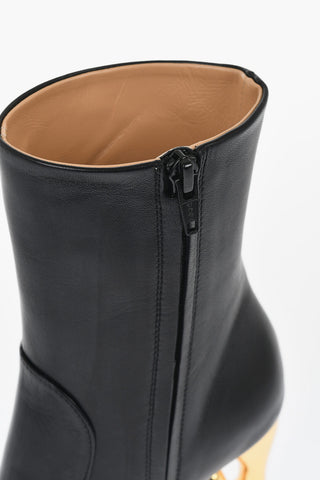 Leather LETTER Booties With Statement Heel 10 cm