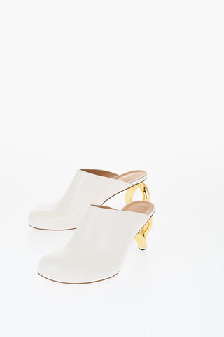 Leather CHAIN Mules With Statement Heel 8 cm