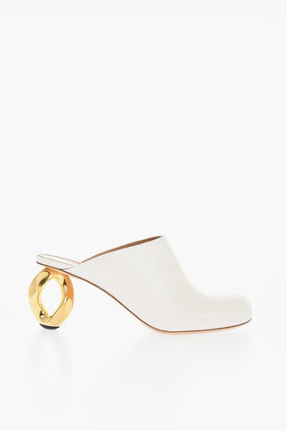 Leather CHAIN Mules With Statement Heel 8 cm