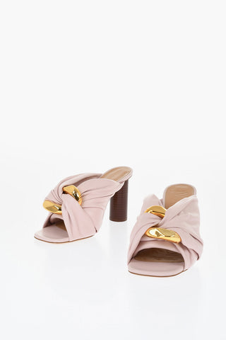 Twisted Leather Mules Heel 9 cm