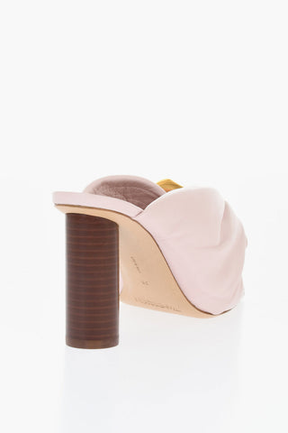 Twisted Leather Mules Heel 9 cm