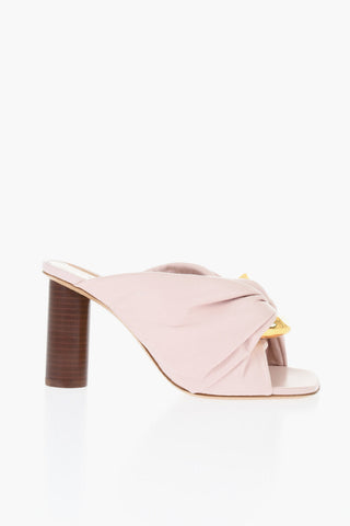 Twisted Leather Mules Heel 9 cm