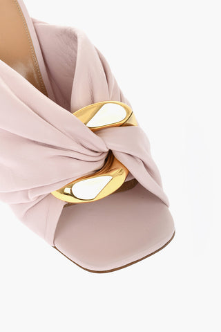 Twisted Leather Mules Heel 9 cm