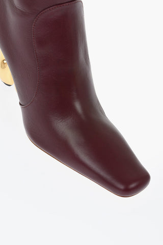 Leather LETTER Booties With Statement Heel 10 cm