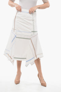 Flared Skirt with Checked Pattern