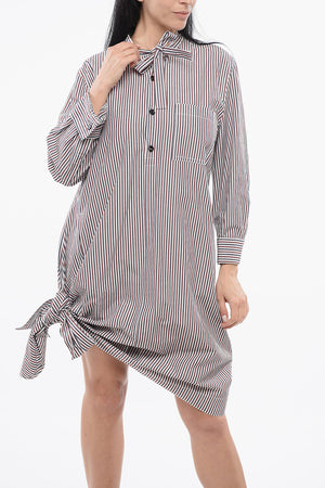Striped Shirt Dress With Knot Detail
