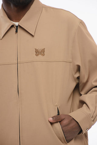 Solid Color Lightweight Jacket with Butterfly Embroidery