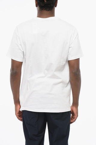 T-Shirt mit Rundhalsausschnitt in Uni mit kontrastierendem Logo