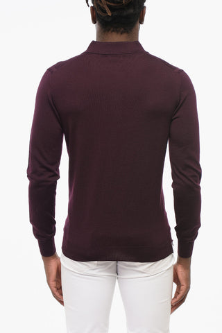 CC COLLECTION Solid Color Wool Sweater with Polo Neck