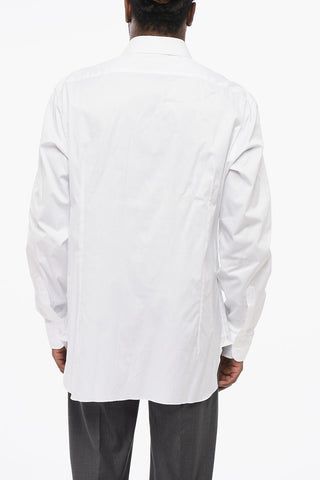Poplin Cotton Shirt with Spread Collar 